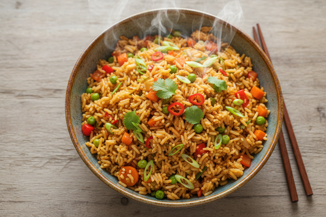 The Ultimate 15-Minute Spicy Veggie Fried Rice
