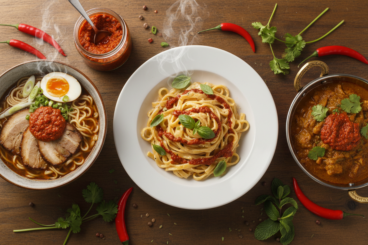 Using Spicy Chutney in Main Courses Like Pasta, Ramen, or Curries